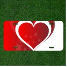 Custom Personalized License Plate Car Tag With Fancy Red And White Stars Heart