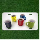 Custom Personalized License Plate Auto Tag With Five Different Colored Cups