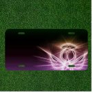 Custom Personalized License Plate Auto Tag With Glowing Flower Add Names