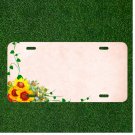 Custom Personalized License Plate Tag With Fancy Yellow Sunflowers Add Names