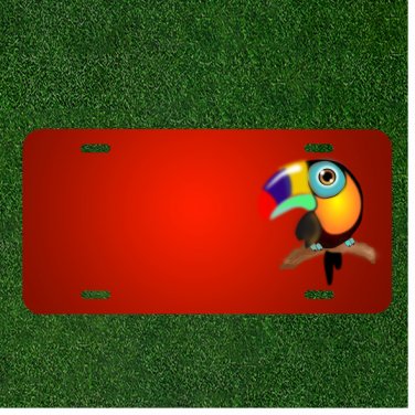 Custom Personalized License Plate With Add Names To Tucan Bird Parrot