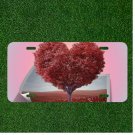 Custom Personalized License Plate Auto Tag With Heart Made Out Of Tree Design