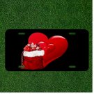 Custom Personalized License Plate Auto Tag With Heart And Santa Gifts Add Names