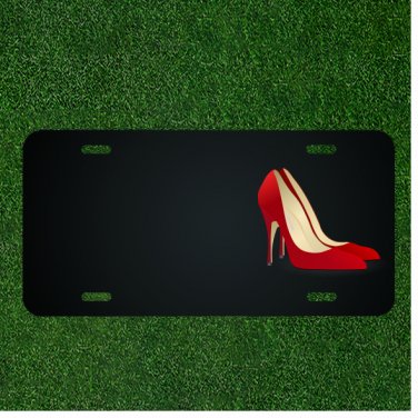 Custom Personalized License Plate With Add Names To Red Buttom Heels Design NEW