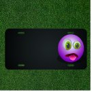 Custom Personalized License Plate With Add Names To Purple Emoji Face Tongue NEW