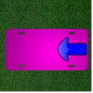 Custom Personalized Car License Plate With Add Names To Arrow Left Blue Shape
