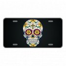 Custom Novelty Aluminum License Plate With Colorful Skull And Cross Add Texts