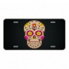 Custom Novelty Aluminum License Plate With Colorful Skull And Flames Add Texts