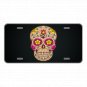 Custom Novelty Aluminum License Plate With Colorful Skull And Flames Add Texts