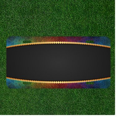 Custom Personalized Car License Plate With Frame Border Colorful Pearl