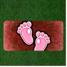 Custom Personalized License Plate Auto Tag With Little Girls Foot Prints Design