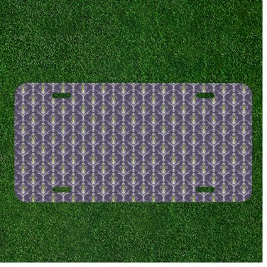 Custom Personalized Car License Plate With Seamless Pattern Background Fleur