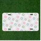 Custom Personalized Car License Plate With Seamless Pattern Pastels Background