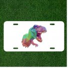 Custom Personalized License Plate Auto Tag With Awesome Colorful Dinosaur Design