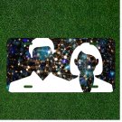Creative License Plate Auto Tag With White Shirt White Hair Space People