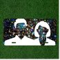 Creative License Plate Auto Tag With White Shirt White Hair Space People