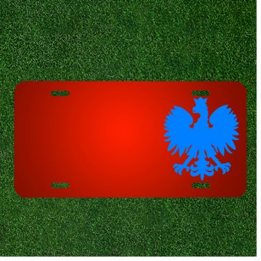 Custom Personalized License Plate With Add Names To Eagle Blue Bird Polish