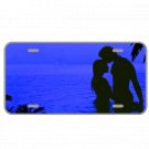 Custom Personalized License Plate Tag With Couple Blue Background Add Names