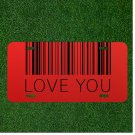 Custom Personalized License Plate Auto Tag With Love You Barcode Design