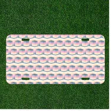 Custom Personalized Car License Plate With Seamless Pattern Background Cube