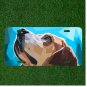 Custom Personalized License Plate Auto Tag With Animal Decoration Dog In Blue