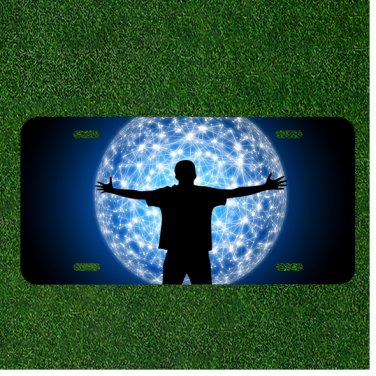 Custom Personalized License Plate Auto Tag With I Own The World Guy