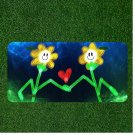 Custom Personalized License Plate Auto Tag With Two Vivid Sunflower Hearts NEW