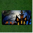 Custom Personalized Auto Tag With Wicked House With Halloween Pumpkins Design