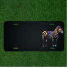 Custom Personalized License Plate With Add Names To Colorful Zebra Design NEW