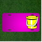 Custom Personalized Car License Plate With Add Names To Bucket Pail Yellow