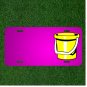 Custom Personalized Car License Plate With Add Names To Bucket Pail Yellow