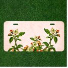 Custom Personalized License Plate Auto Tag With Tulip Flowers Design In White