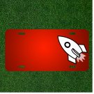 Custom Personalized License Plate With Add Names To Rocket Start Fire Cartoon