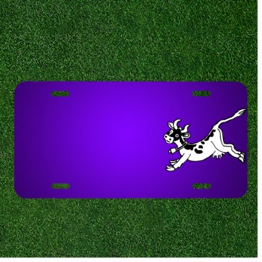 Custom Personalized License Plate With Add Names To Cow Animal Mammal Running