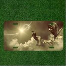 Custom Personalized License Plate Auto Tag With Hooded Guy Touching Sun Design