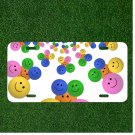 Custom Personalized License Plate Auto Tag With Colorful Smiley Face Emojis