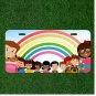 Custom Personalized License Plate Auto Tag With Kids Rainbow Design Add Names