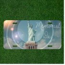 Custom Personalized License Plate Auto Tag With Memorial Day Statue Of Liberty