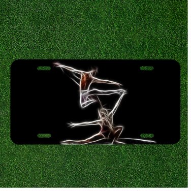 Creative License Plate Auto Tag With Guy And Women Doing Ballet Moves Together