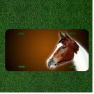Custom Personalized License Plate Auto Tag With White And Brown Horse Add Names