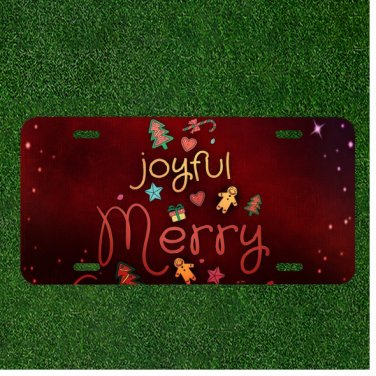 Custom Personalized License Plate Auto Tag With Joyful Merry Design