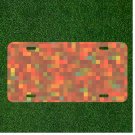Custom Personalized Car License Plate With Squares Mosaic Background Colorful