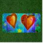 Custom Personalized License Plate Auto Tag With Two Orange Hearts And Hands NEW