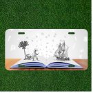 Custom Personalized License Plate Auto Tag With Book Of Letters Design
