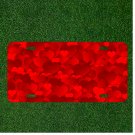 Custom Personalized License Plate Car Tag With Banner Hearts Texture Heart