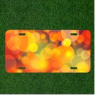 Custom Personalized Car License Plate With Bokeh Background Orange Textures