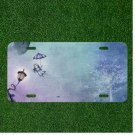 Creative License Plate Auto Tag With Girl Floating By Light Lamp In Umbrella
