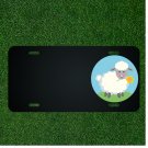 Custom Personalized License Plate With Add Names To Cute Cartoon Sheep Design