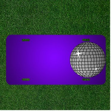 Custom Personalized License Plate With Add Names To Disco Ball Mirror Shiny
