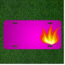 Custom Personalized Car License Plate With Add Names To Fire Flame Burning